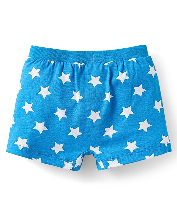 Babyhug Disney Interlock Knit Mid Thigh Trunk With Mickey & Family Graphics Pack Of 3 - Light Blue Light Green & Blue