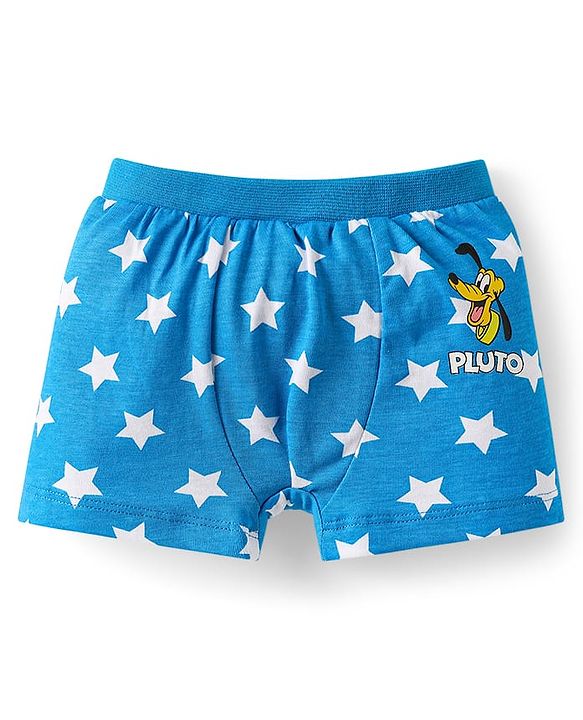 Babyhug Disney Interlock Knit Mid Thigh Trunk With Mickey & Family Graphics Pack Of 3 - Light Blue Light Green & Blue