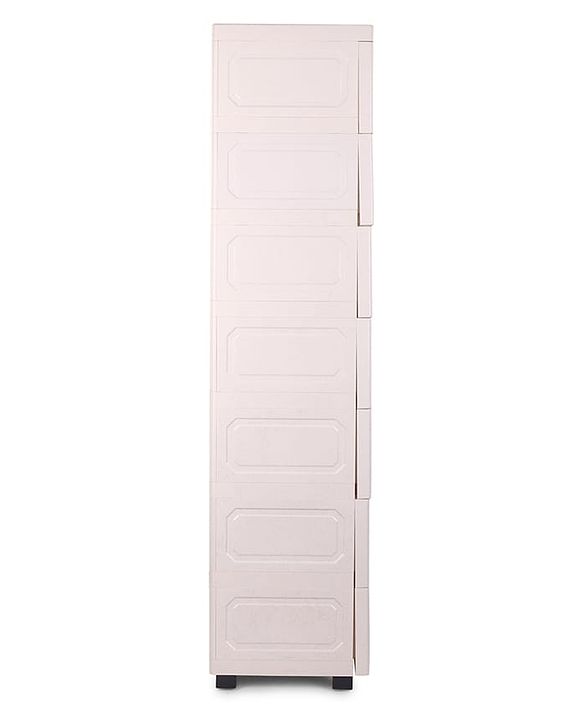 Babyhug 7 Layer High Density Plastic Storage Cabinet with Baby Elephant Print - White