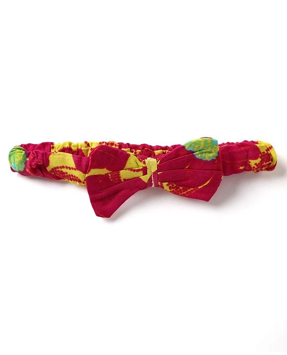 Babyhug Rayon Woven Frocks & Headband With Abstract Print - Red