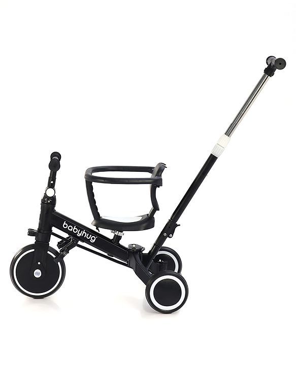 Babyhug Most Advanced 5 in 1 Baby Cycle Mini Marvel Tricycle with Adjustable Parent Handle - Black