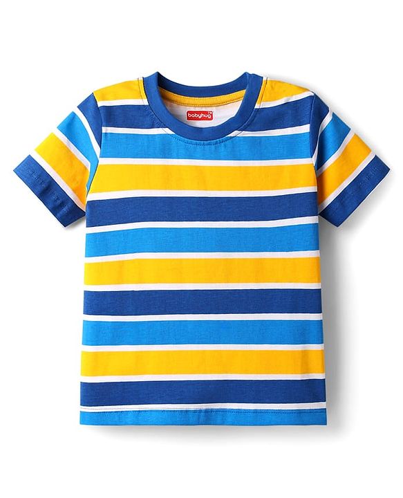 Babyhug Cotton Knit Half Sleeves T-Shirts with Stripes & Sports Theme Print Pack of 5 - Multicolor
