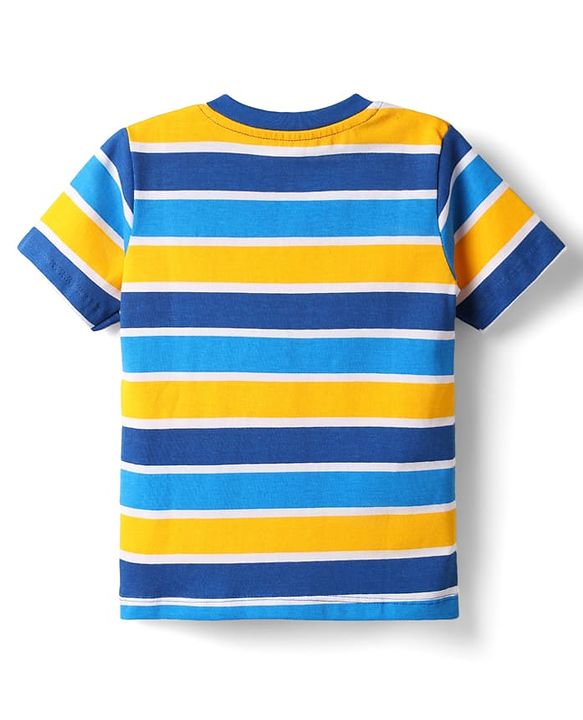 Babyhug Cotton Knit Half Sleeves T-Shirts with Stripes & Sports Theme Print Pack of 5 - Multicolor