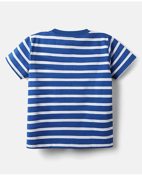 Babyhug Cotton Knit Half Sleeves T-Shirts with Sports Theme Print & Stripes Pack of 3 - Red Yellow & Blue