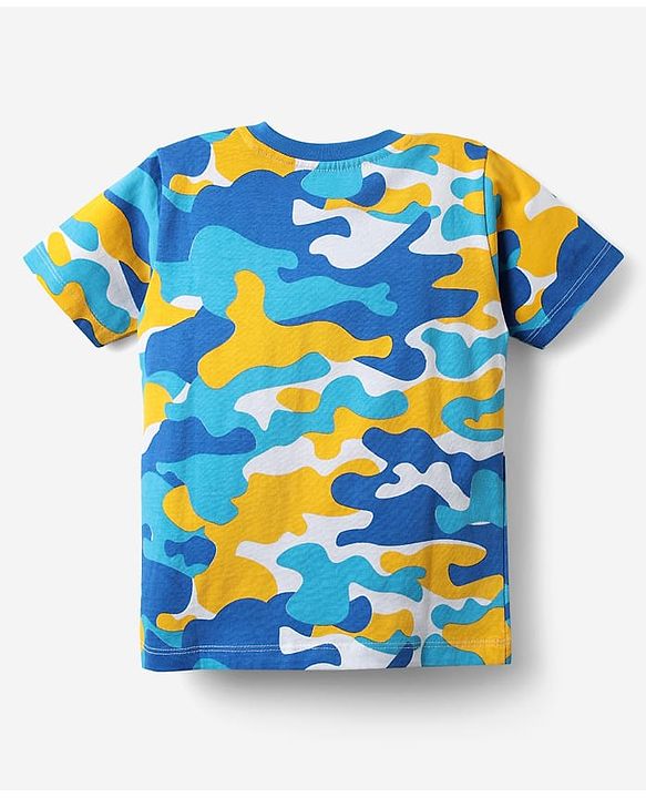 Babyhug Cotton Knit Half Sleeves T-Shirt With Stripes & Awesome Text Print Pack Of 3 - Yellow & Light Blue