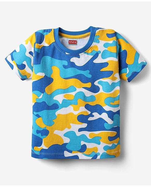 Babyhug Cotton Knit Half Sleeves T-Shirt With Stripes & Awesome Text Print Pack Of 3 - Yellow & Light Blue