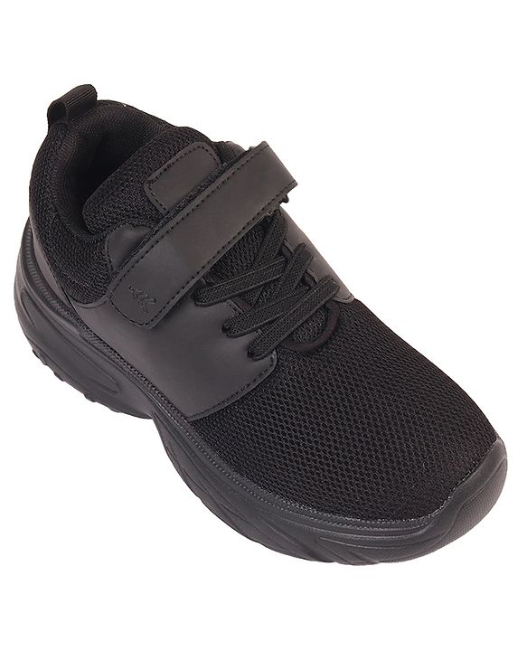 Pine Kids School Shoes with Velcro Closure - Black