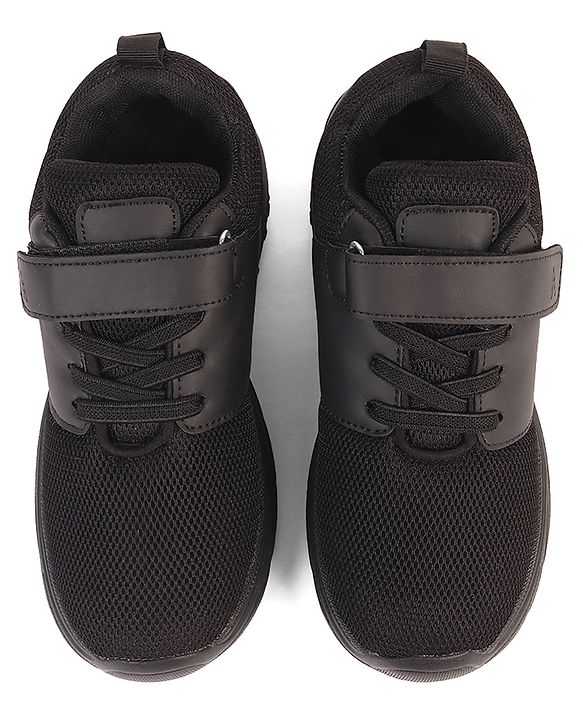 Pine Kids School Shoes with Velcro Closure - Black