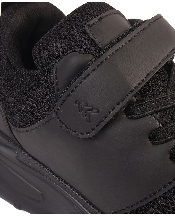 Pine Kids School Shoes with Velcro Closure - Black