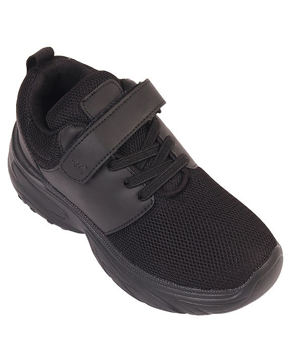 Pine Kids School Shoes with Velcro Closure - Black