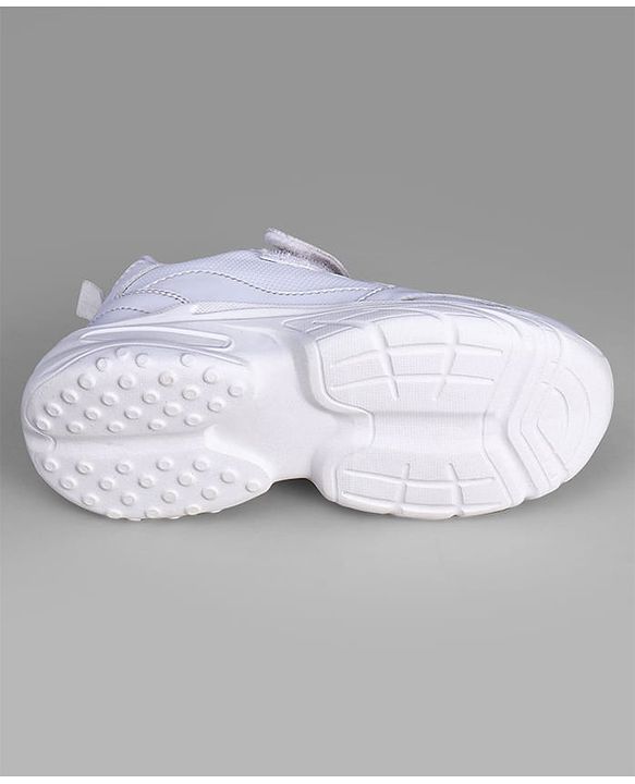 Pine Kids School Shoes with Velcro Closure - White
