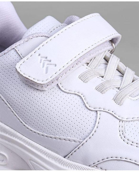 Pine Kids School Shoes with Velcro Closure - White