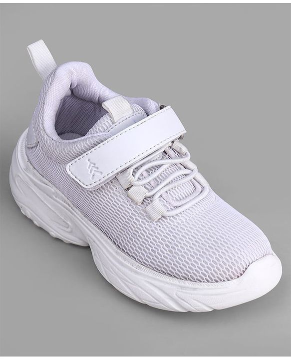 Pine Kids School Shoes with Velcro Closure - White