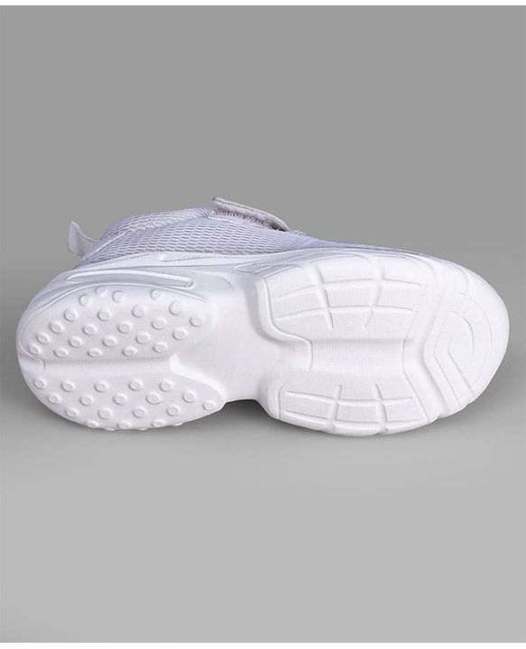 Pine Kids School Shoes with Velcro Closure - White
