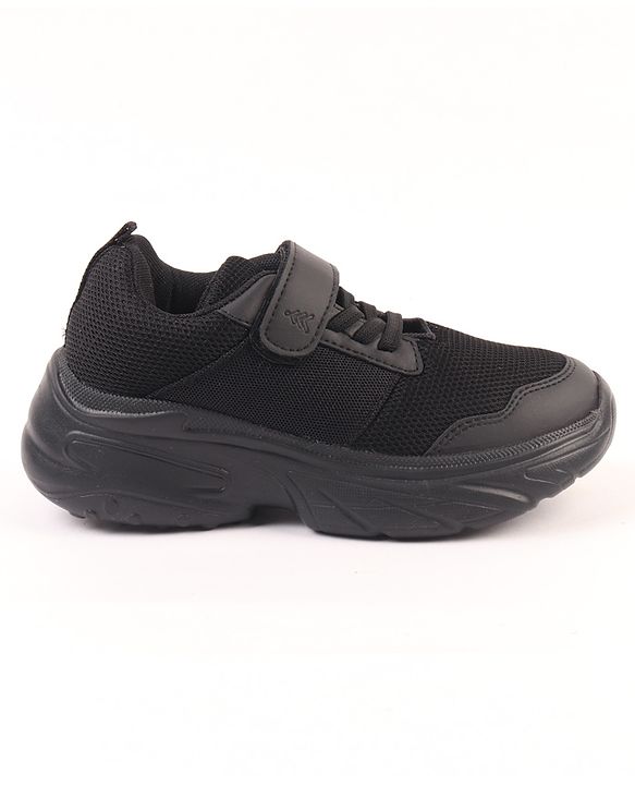 Pine Kids School Shoes with Velcro Closure - Black