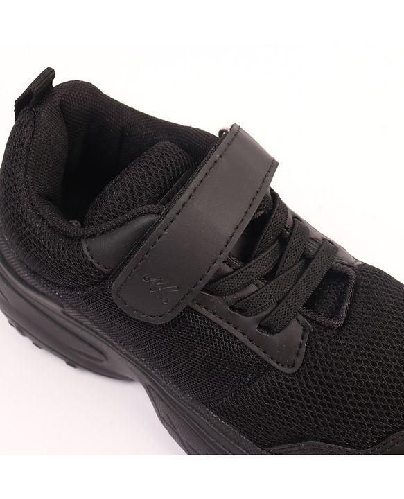 Pine Kids School Shoes with Velcro Closure - Black