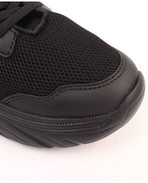 Pine Kids School Shoes with Velcro Closure - Black