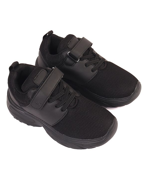 Pine Kids School Shoes with Velcro Closure - Black