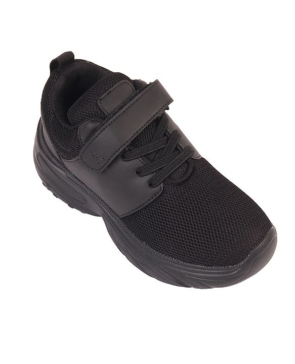 Pine Kids School Shoes with Velcro Closure - Black