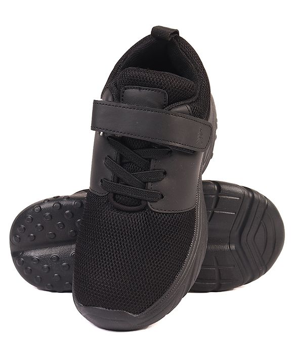 Pine Kids School Shoes with Velcro Closure - Black