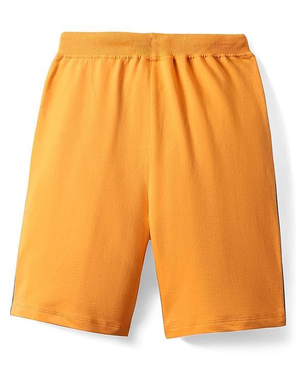 Pine Kids Marvel 100% Cotton Knee Length Shorts With Avengers Graphics & Tape Detailing - Orange