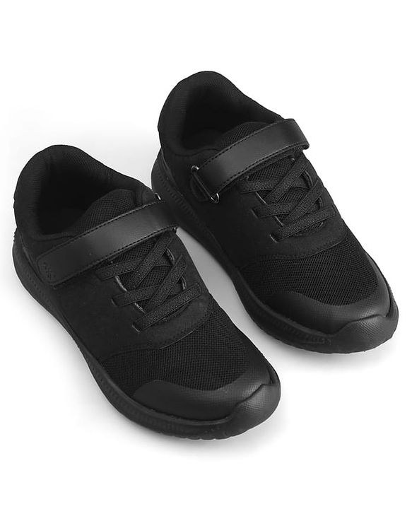 Pine Kids Velcro Closure School Shoes - Black