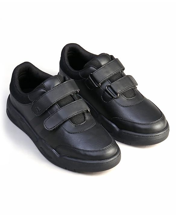 Pine Kids Velcro Closure School Shoes - Black