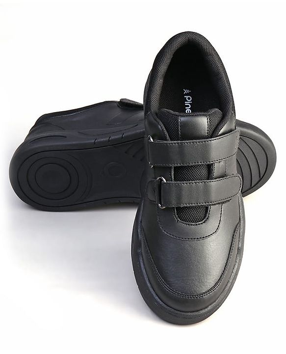 Pine Kids Velcro Closure School Shoes - Black