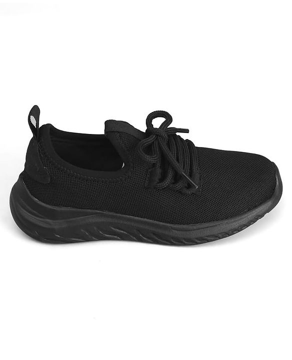 Pine Kids Lace Up School Shoes - Black