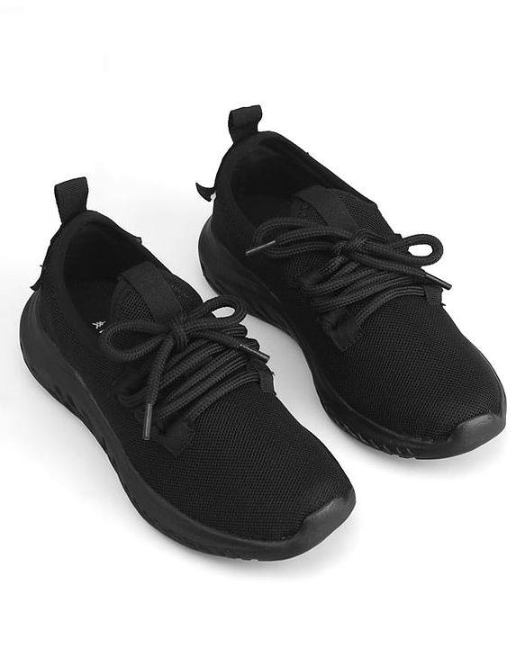 Pine Kids Lace Up School Shoes - Black
