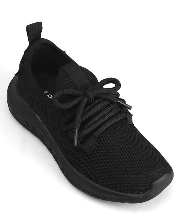 Pine Kids Lace Up School Shoes - Black