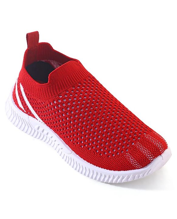 Pine Kids Slip On Knitted Sneakers - Red