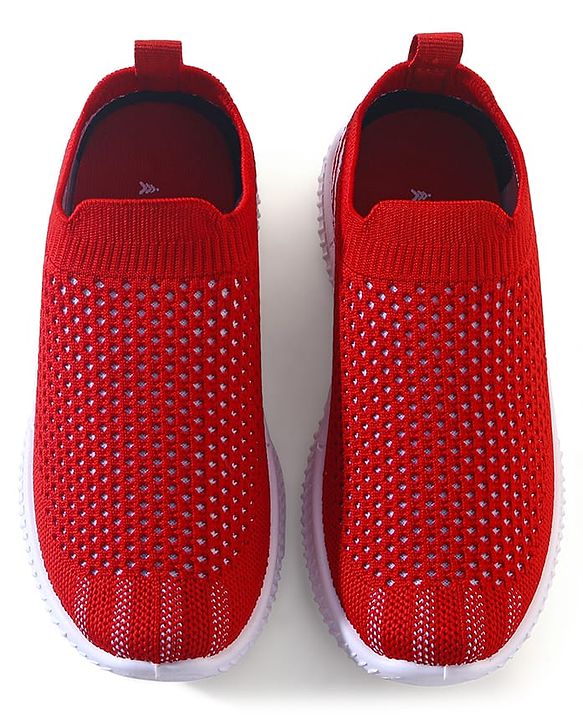 Pine Kids Slip On Knitted Sneakers - Red