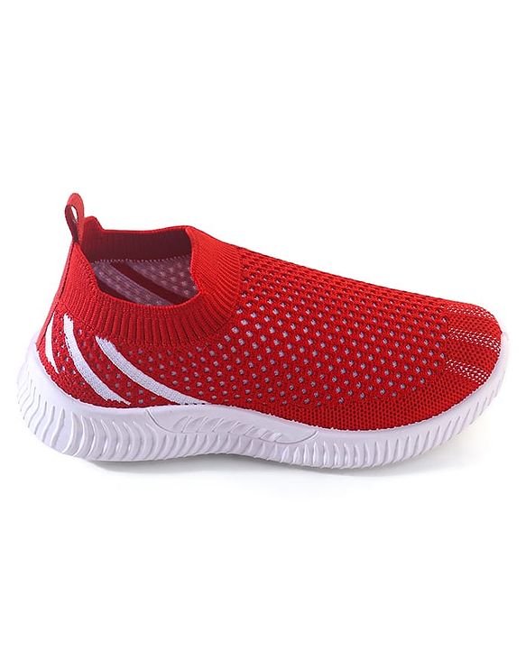 Pine Kids Slip On Knitted Sneakers - Red