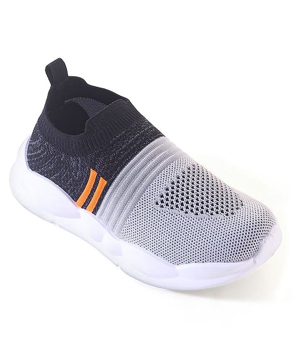 Pine Kids Slip On Knitted Sneakers - Grey & Black