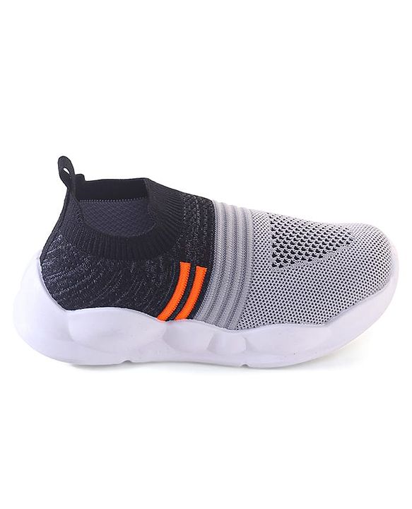 Pine Kids Slip On Knitted Sneakers - Grey & Black
