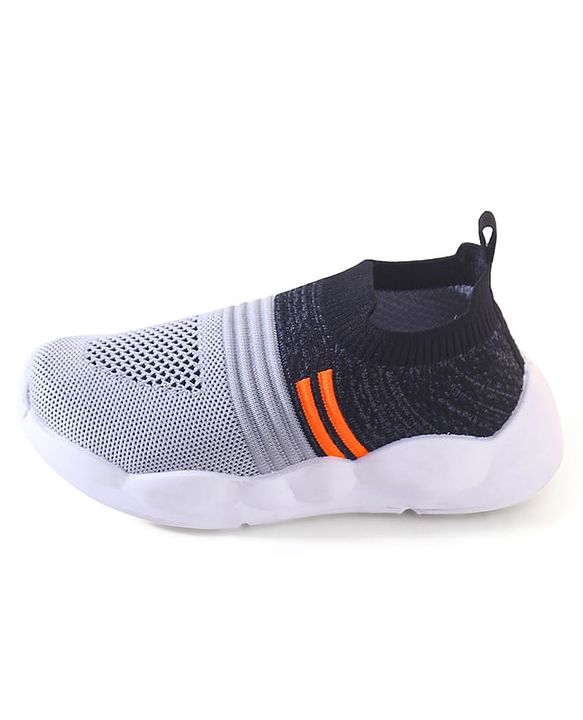 Pine Kids Slip On Knitted Sneakers - Grey & Black