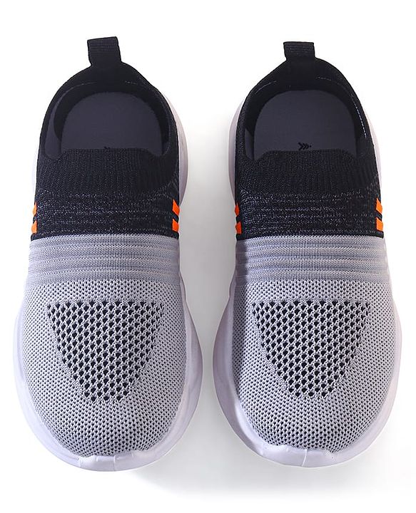Pine Kids Slip On Knitted Sneakers - Grey & Black