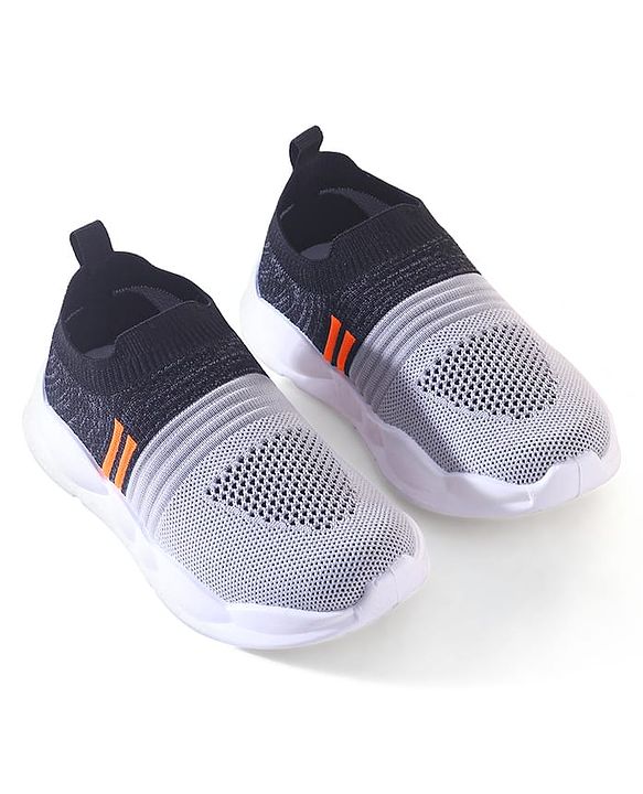 Pine Kids Slip On Knitted Sneakers - Grey & Black