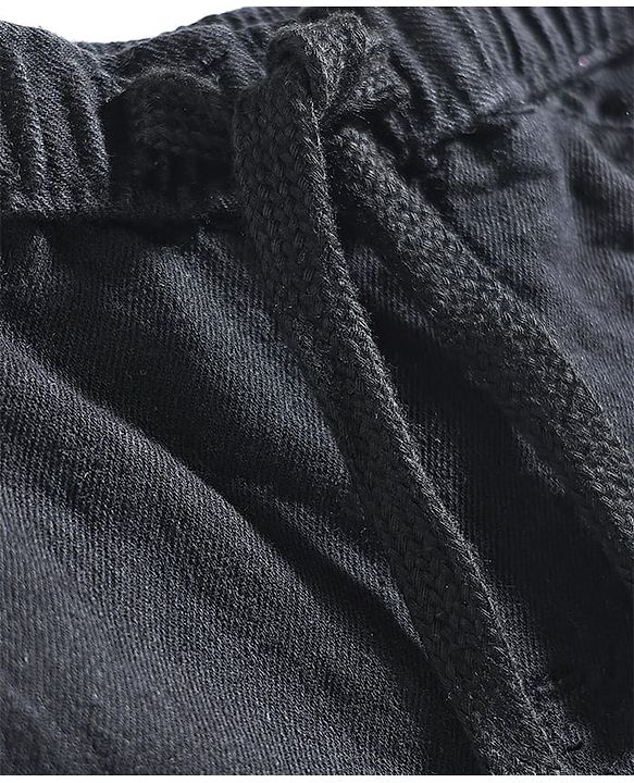 Babyhug Mid Thigh Solid Color Denim Shorts - Black