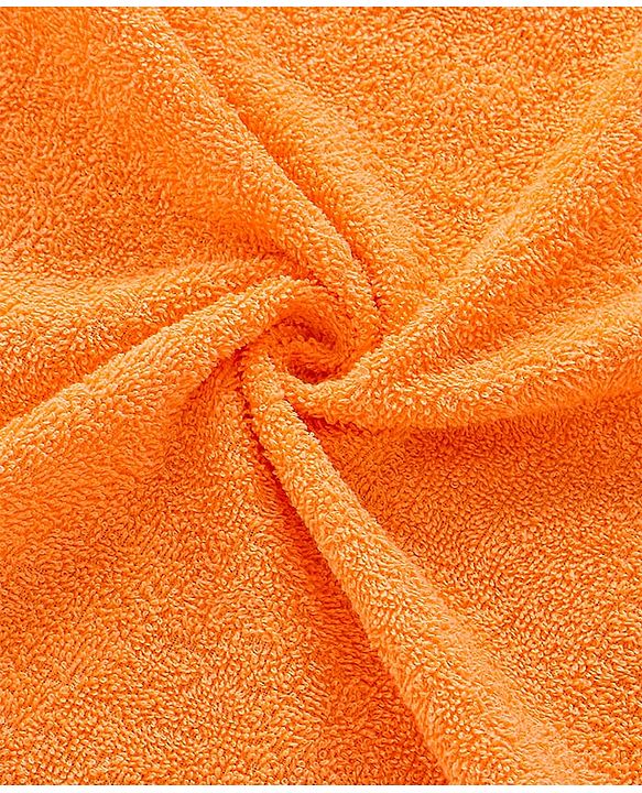Babyhug Cotton Terry Woven Bath Towel With Frog Embroidery L 102 x B 51 cm - Orange