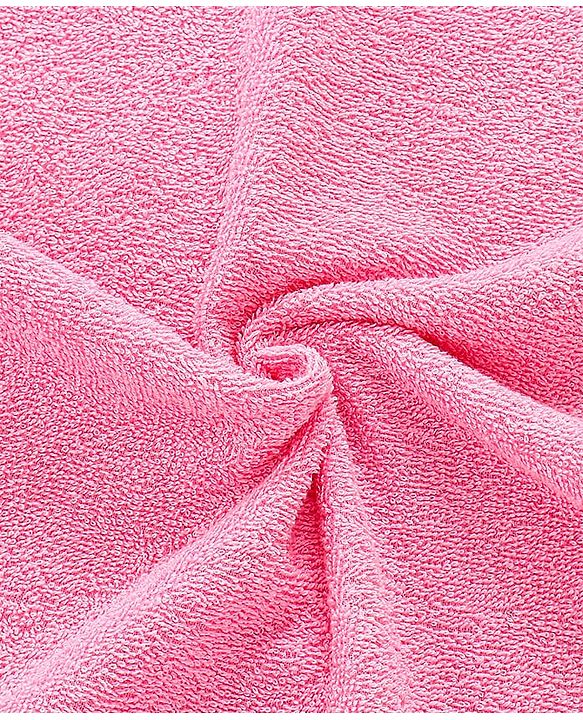 Babyhug Cotton Terry Woven Bath Towel With Bunny Embroidery L 102 x B 51 cm - Pink