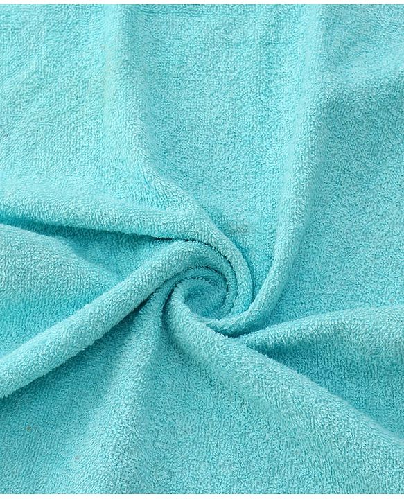 Babyhug Terry Cotton Woven Towel with Bear Embroidery L 101 x B 50 cm - Aqua Blue