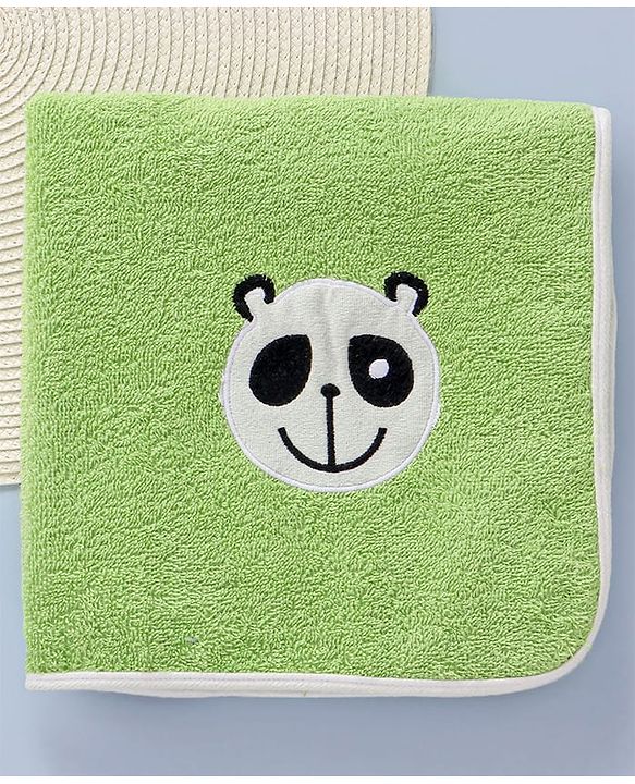 Babyhug Cotton Terry Woven Bath Towel With Koala Embroidery L 102 x B 51 cm - Light Green