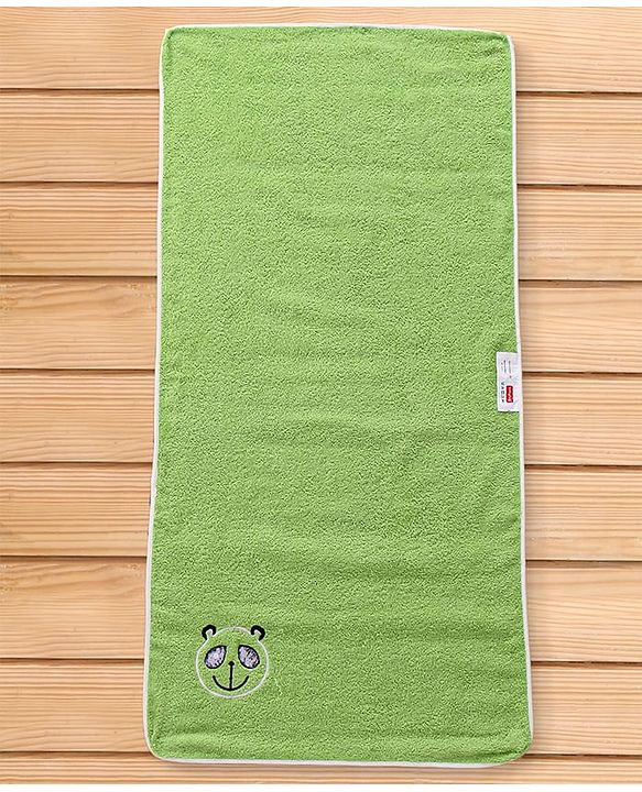 Babyhug Cotton Terry Woven Bath Towel With Koala Embroidery L 102 x B 51 cm - Light Green