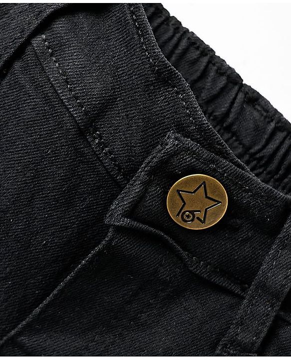 Babyhug Denim Mid Thigh Washed Shorts With Stretch - Navy Blue