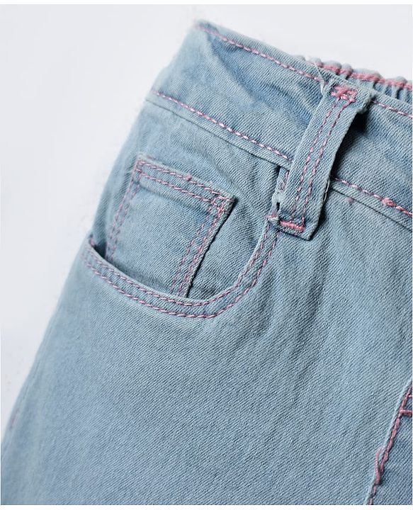 Babyhug Cotton Denim Full Length Washed Jeans With Stretch - Navy Blue