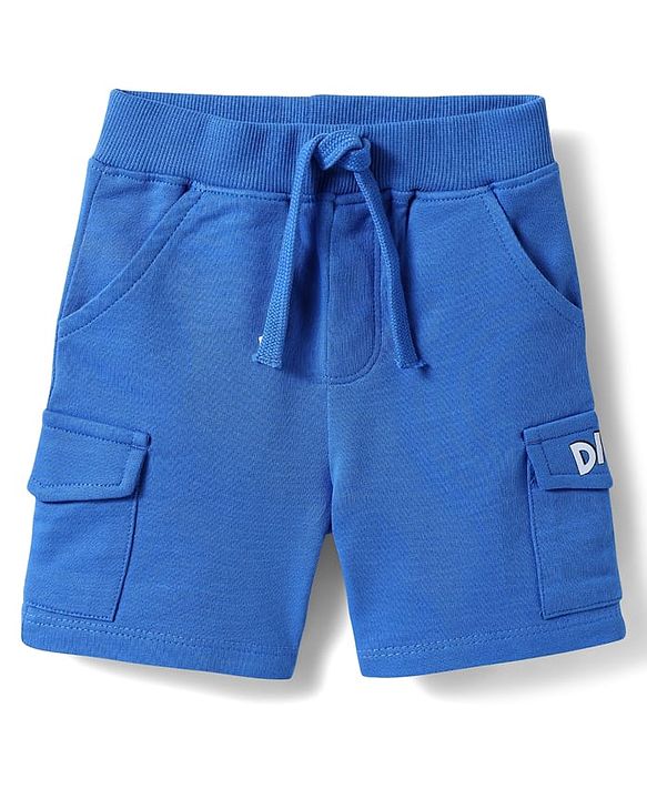 Babyhug Single Jersey Knit Half Sleeves T-Shirt & Shorts Set With Dino & Car Print - Green & Blue