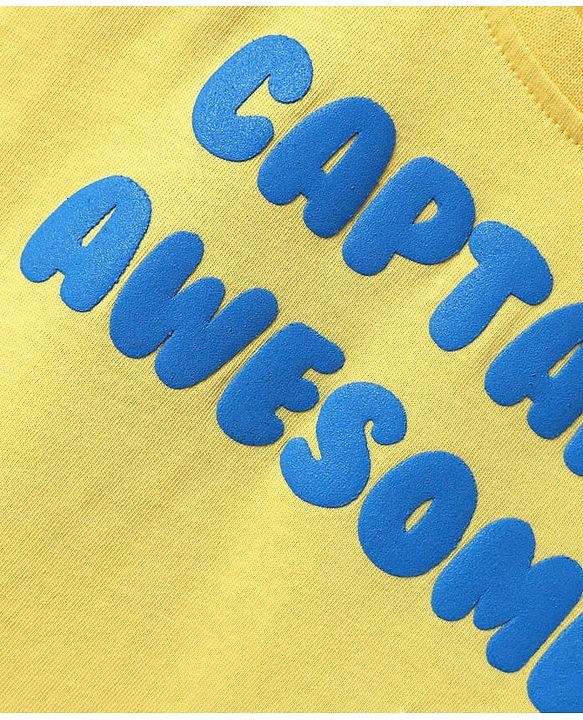 Babyhug Single Jersey Knit Dungaree & Half Sleeves T-Shirt With Boat Print - White & Yellow