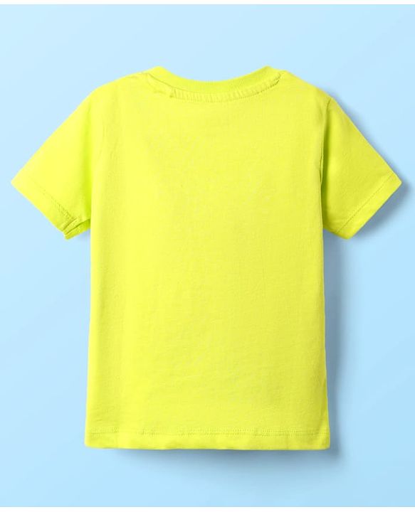 Babyhug Single Jersey Knit Dungaree & Half Sleeves T-Shirt With Tropical Theme Print - White & Green